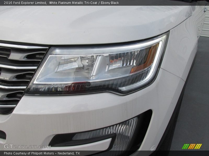 White Platinum Metallic Tri-Coat / Ebony Black 2016 Ford Explorer Limited