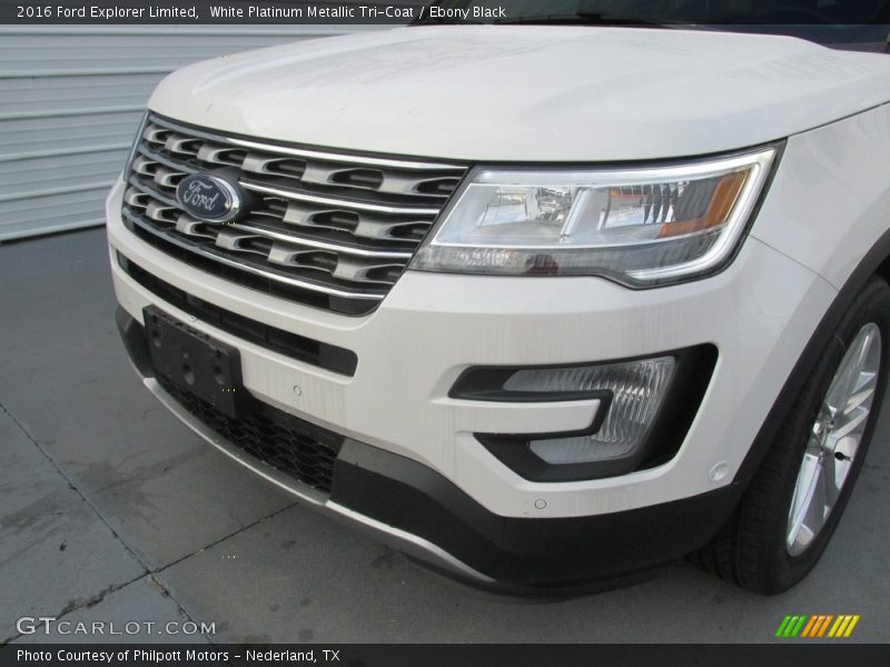 White Platinum Metallic Tri-Coat / Ebony Black 2016 Ford Explorer Limited