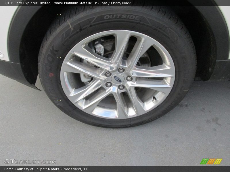 White Platinum Metallic Tri-Coat / Ebony Black 2016 Ford Explorer Limited