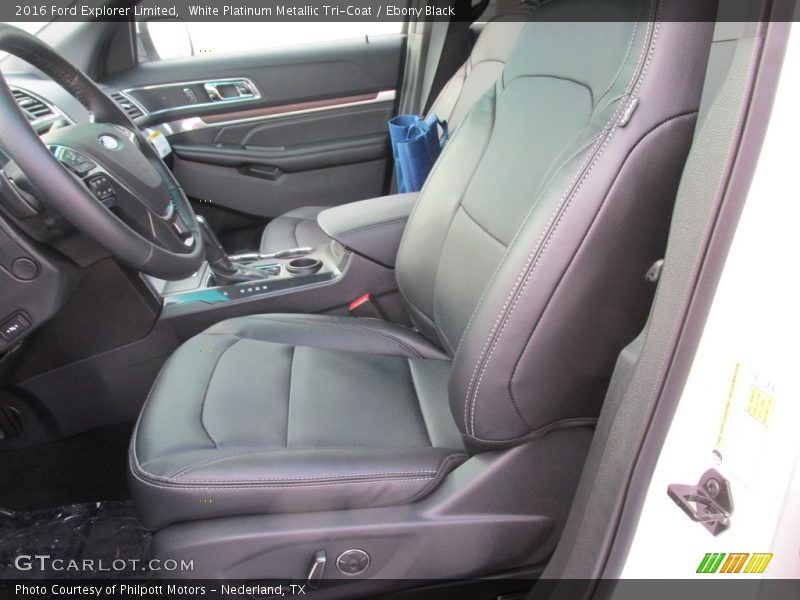 White Platinum Metallic Tri-Coat / Ebony Black 2016 Ford Explorer Limited