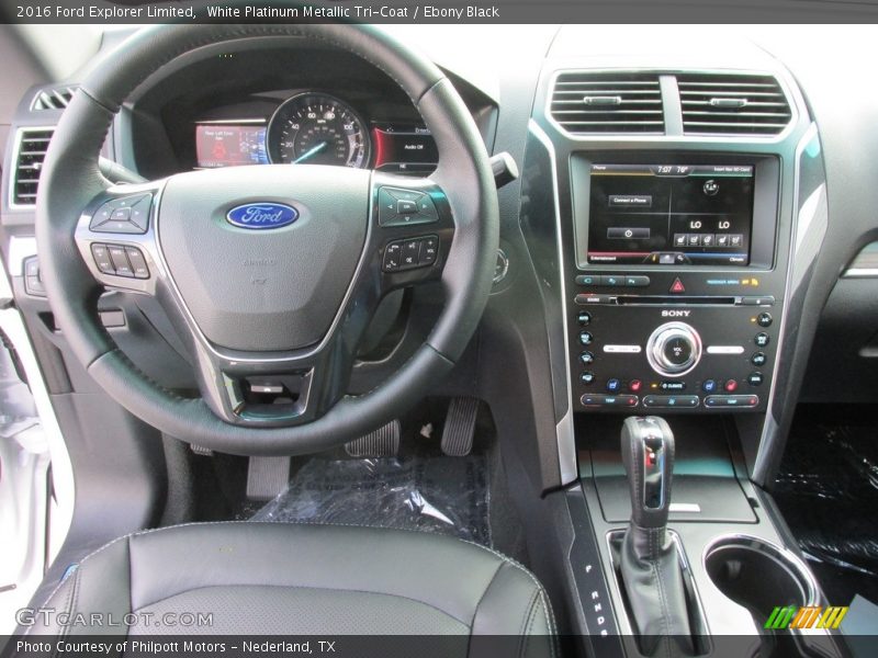 White Platinum Metallic Tri-Coat / Ebony Black 2016 Ford Explorer Limited