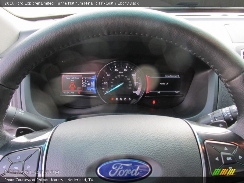 White Platinum Metallic Tri-Coat / Ebony Black 2016 Ford Explorer Limited