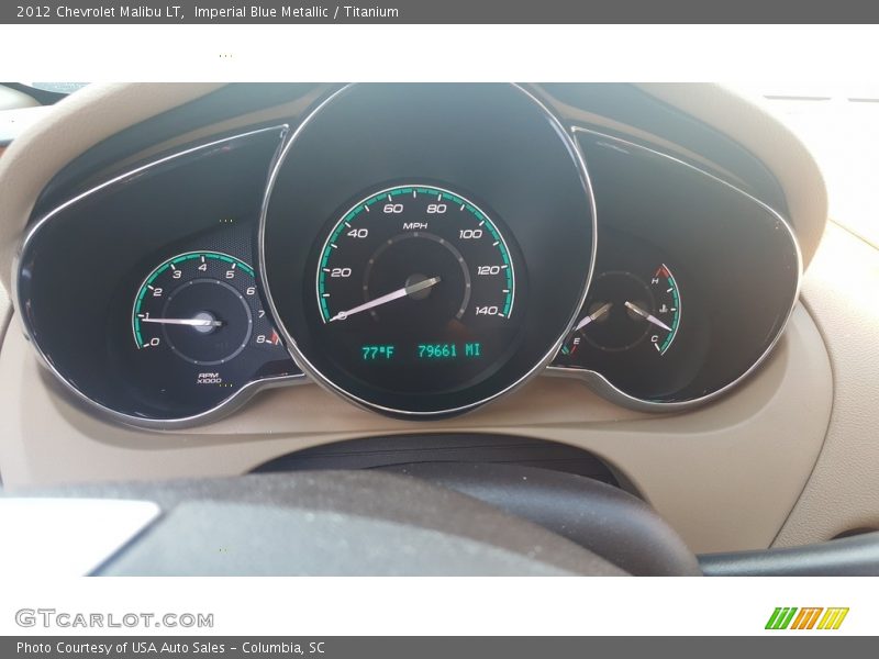 Imperial Blue Metallic / Titanium 2012 Chevrolet Malibu LT