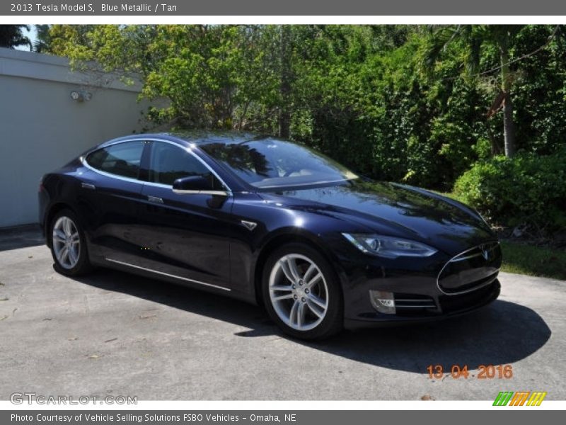 Blue Metallic / Tan 2013 Tesla Model S