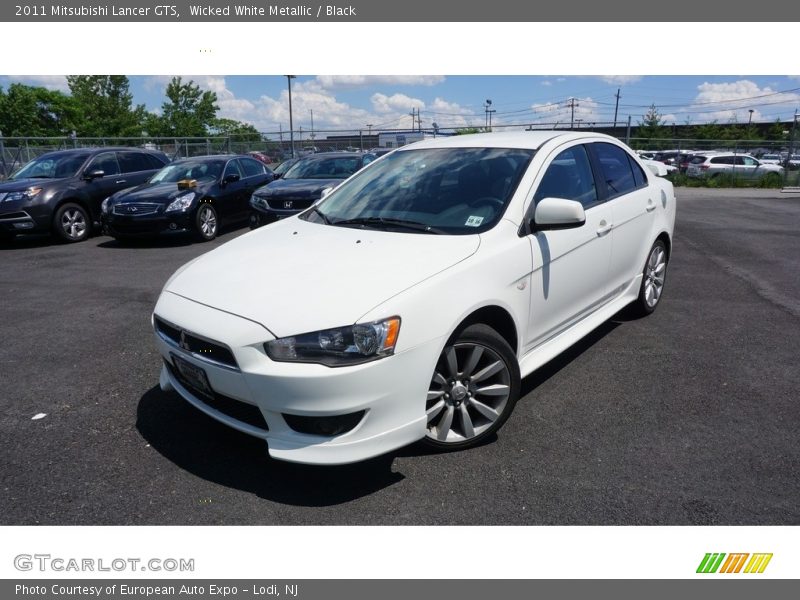 Wicked White Metallic / Black 2011 Mitsubishi Lancer GTS