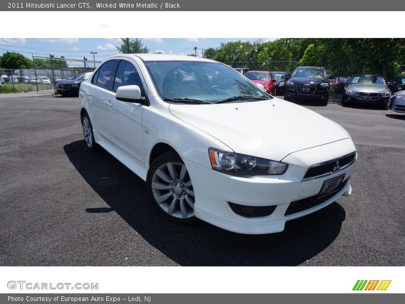 Wicked White Metallic / Black 2011 Mitsubishi Lancer GTS