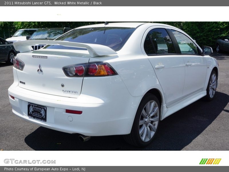 Wicked White Metallic / Black 2011 Mitsubishi Lancer GTS