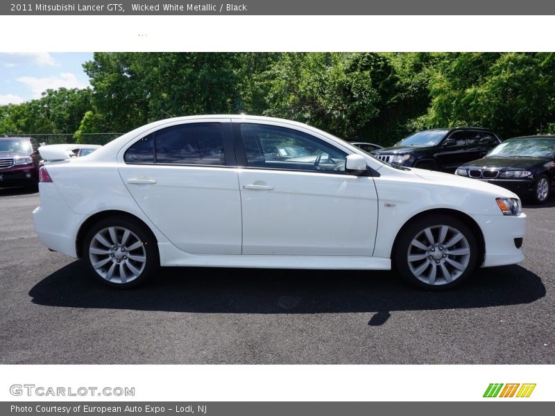 Wicked White Metallic / Black 2011 Mitsubishi Lancer GTS