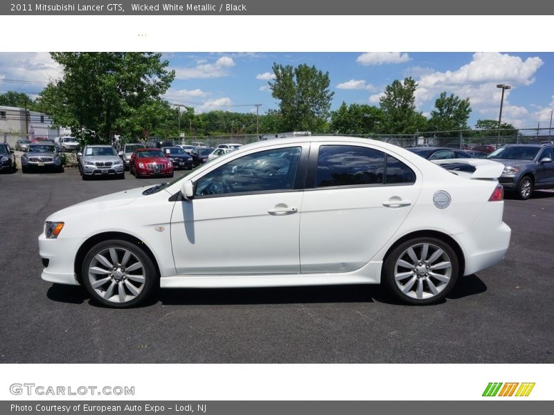 Wicked White Metallic / Black 2011 Mitsubishi Lancer GTS