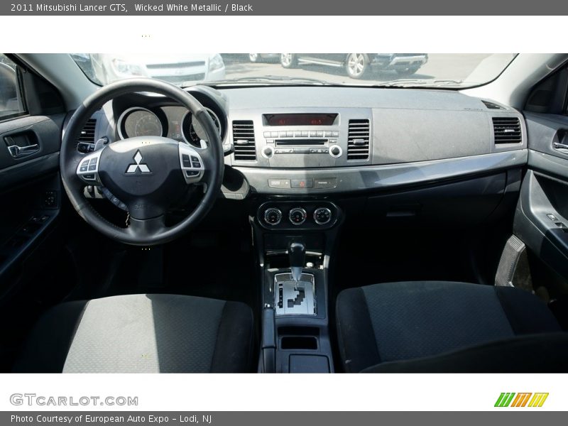 Wicked White Metallic / Black 2011 Mitsubishi Lancer GTS