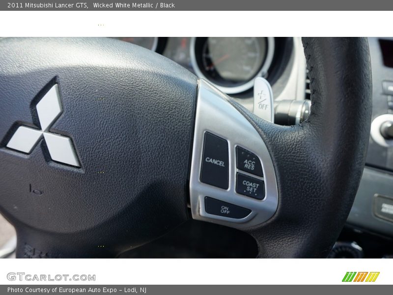 Wicked White Metallic / Black 2011 Mitsubishi Lancer GTS