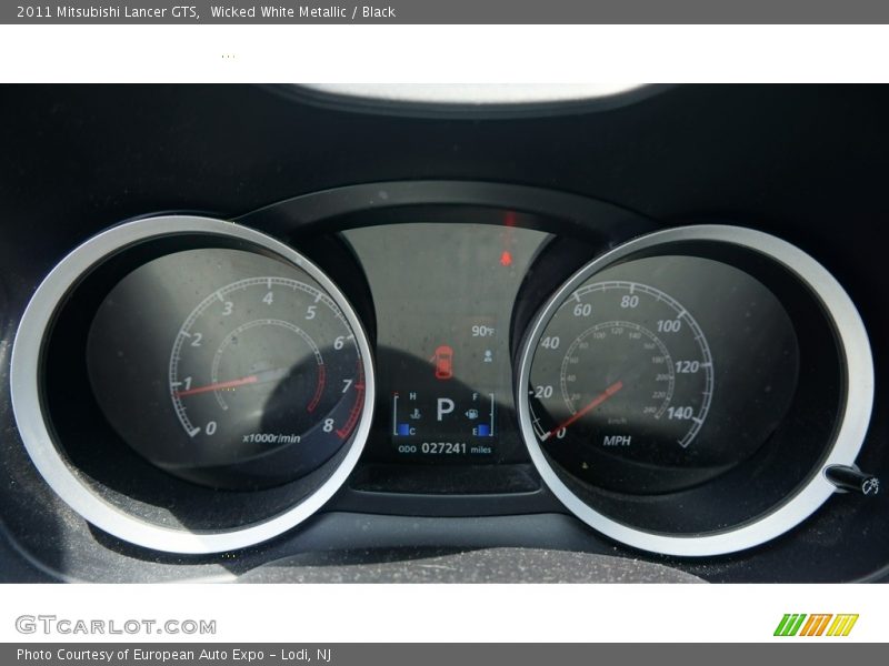 Wicked White Metallic / Black 2011 Mitsubishi Lancer GTS