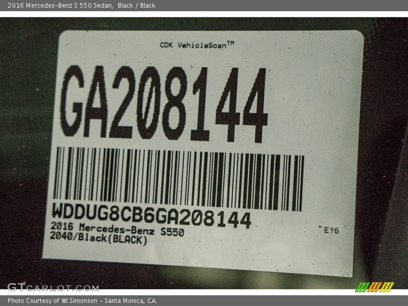 Black / Black 2016 Mercedes-Benz S 550 Sedan