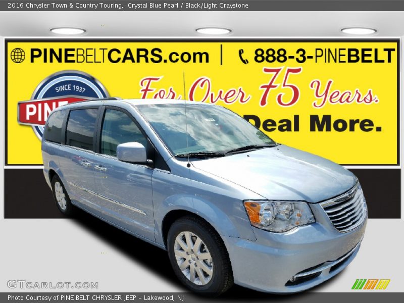 Crystal Blue Pearl / Black/Light Graystone 2016 Chrysler Town & Country Touring