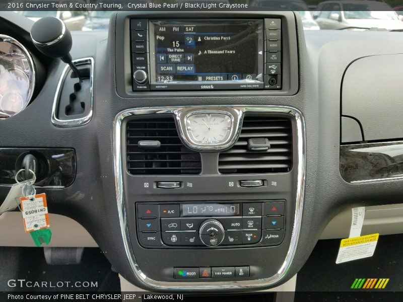 Crystal Blue Pearl / Black/Light Graystone 2016 Chrysler Town & Country Touring