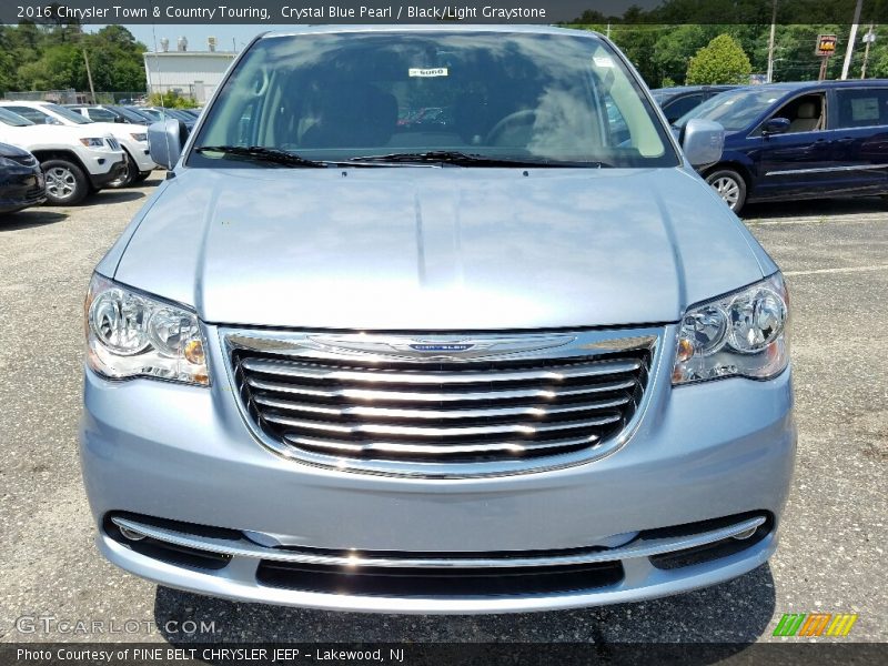 Crystal Blue Pearl / Black/Light Graystone 2016 Chrysler Town & Country Touring