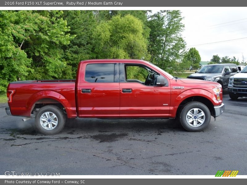 Ruby Red / Medium Earth Gray 2016 Ford F150 XLT SuperCrew
