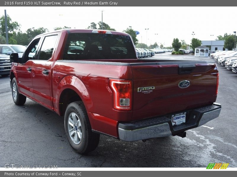 Ruby Red / Medium Earth Gray 2016 Ford F150 XLT SuperCrew
