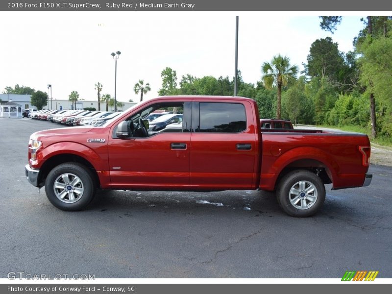 Ruby Red / Medium Earth Gray 2016 Ford F150 XLT SuperCrew
