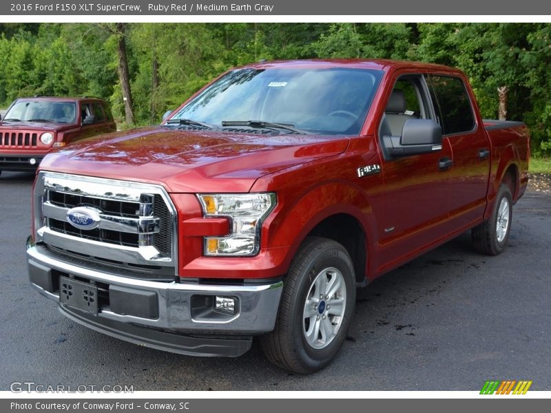 Ruby Red / Medium Earth Gray 2016 Ford F150 XLT SuperCrew