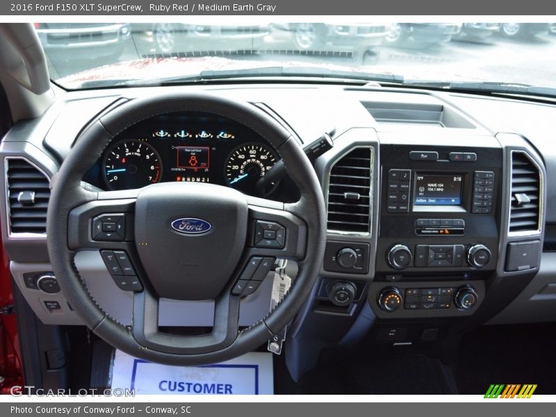 Ruby Red / Medium Earth Gray 2016 Ford F150 XLT SuperCrew