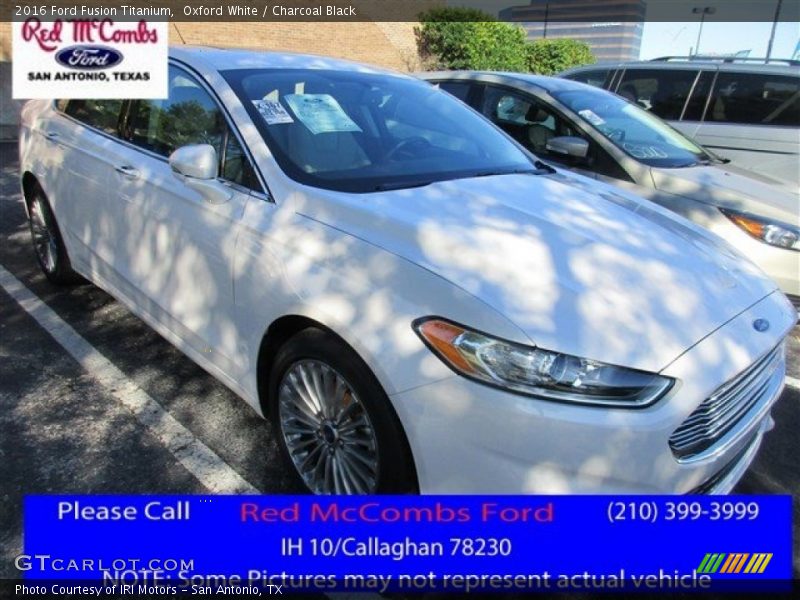 Oxford White / Charcoal Black 2016 Ford Fusion Titanium