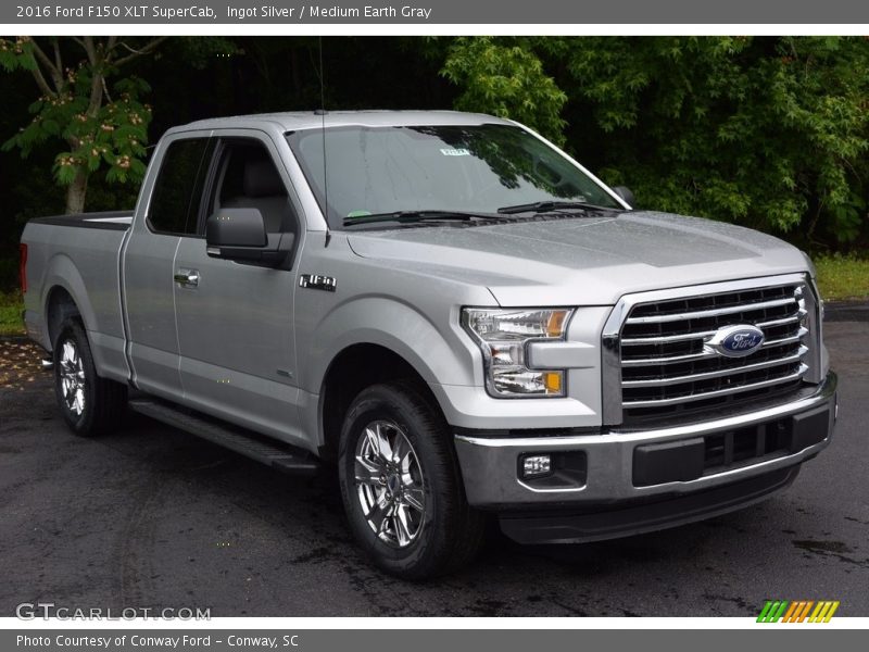 Ingot Silver / Medium Earth Gray 2016 Ford F150 XLT SuperCab