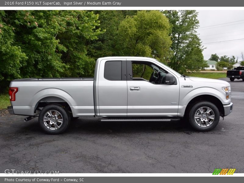 Ingot Silver / Medium Earth Gray 2016 Ford F150 XLT SuperCab