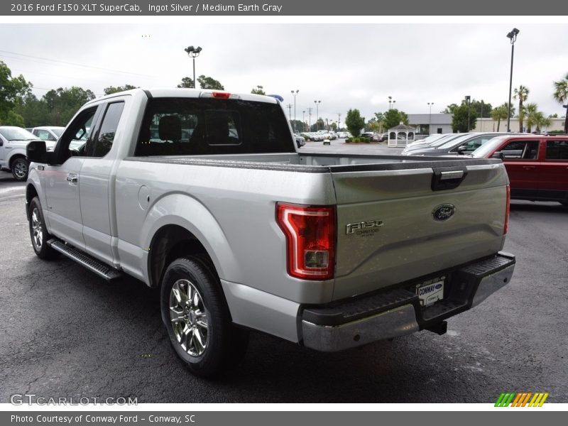 Ingot Silver / Medium Earth Gray 2016 Ford F150 XLT SuperCab