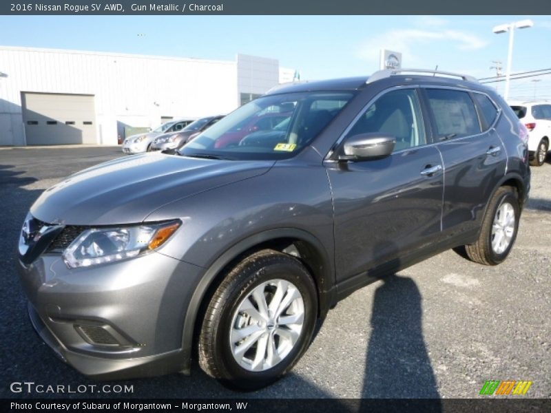 Gun Metallic / Charcoal 2016 Nissan Rogue SV AWD