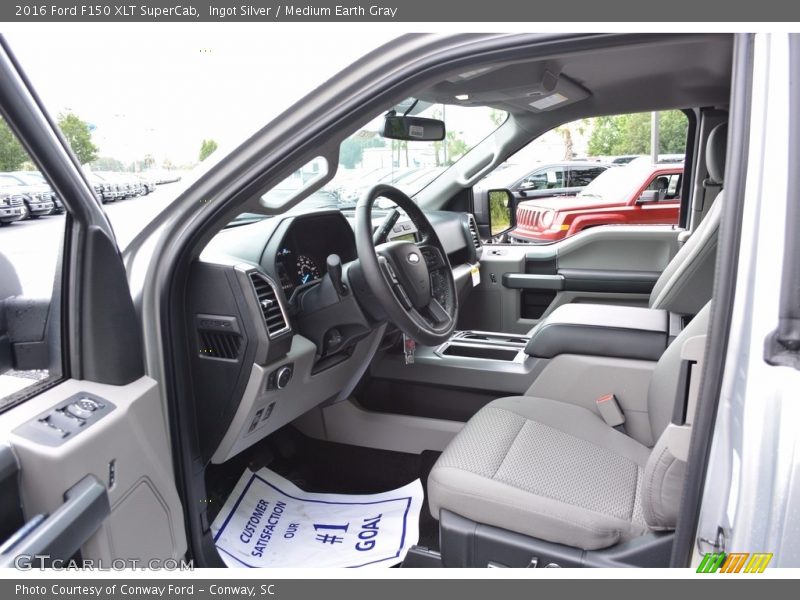 Ingot Silver / Medium Earth Gray 2016 Ford F150 XLT SuperCab