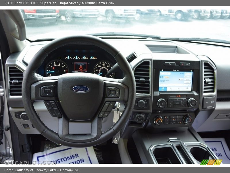 Ingot Silver / Medium Earth Gray 2016 Ford F150 XLT SuperCab