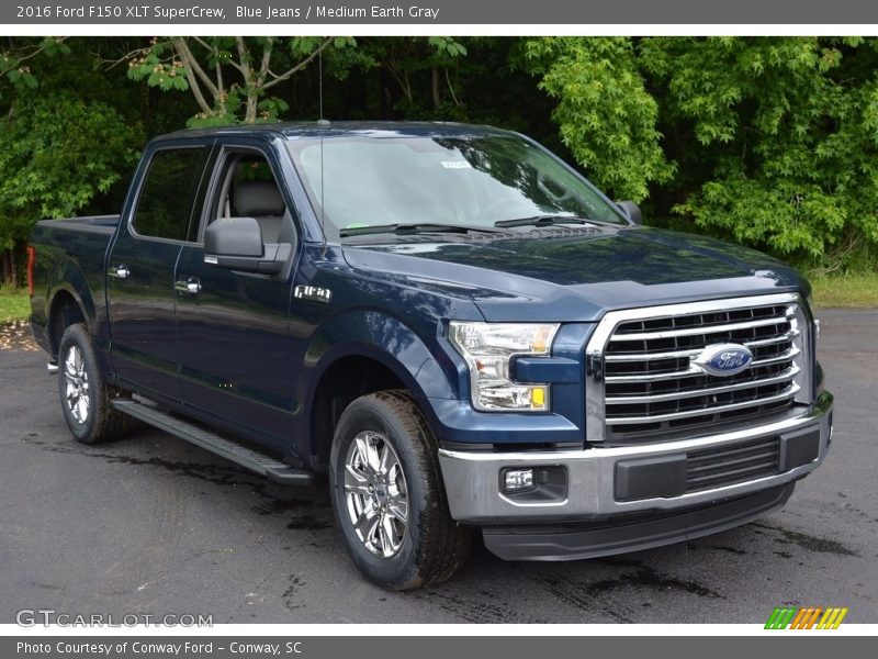 Blue Jeans / Medium Earth Gray 2016 Ford F150 XLT SuperCrew