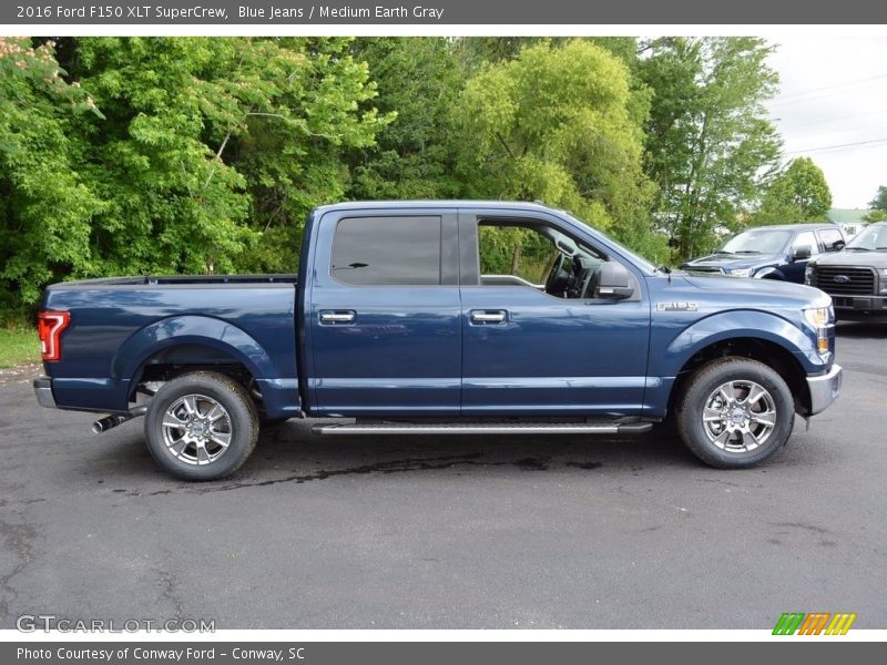 Blue Jeans / Medium Earth Gray 2016 Ford F150 XLT SuperCrew