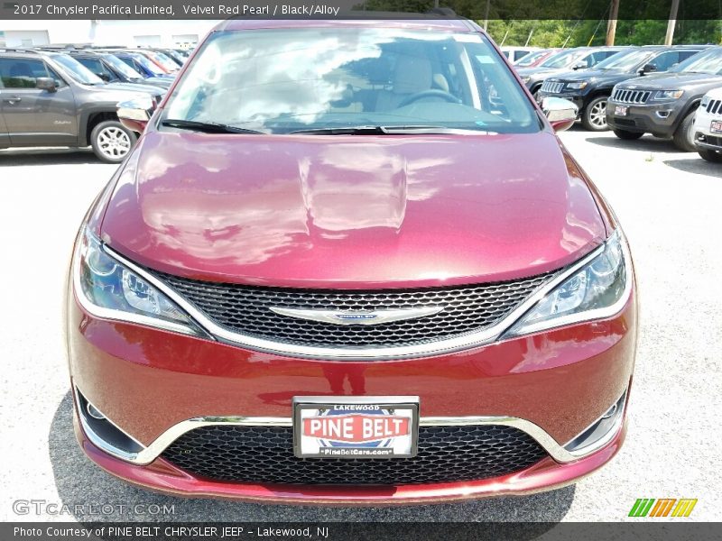 Velvet Red Pearl / Black/Alloy 2017 Chrysler Pacifica Limited