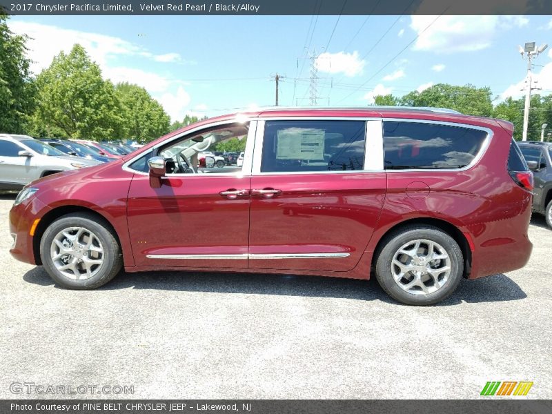 Velvet Red Pearl / Black/Alloy 2017 Chrysler Pacifica Limited