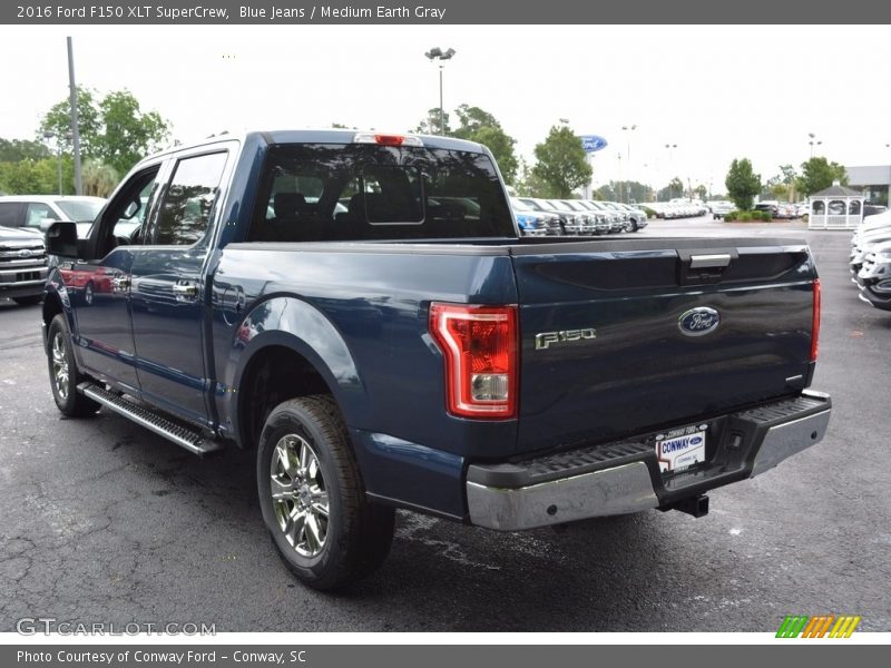 Blue Jeans / Medium Earth Gray 2016 Ford F150 XLT SuperCrew