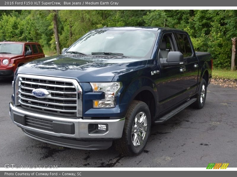 Blue Jeans / Medium Earth Gray 2016 Ford F150 XLT SuperCrew