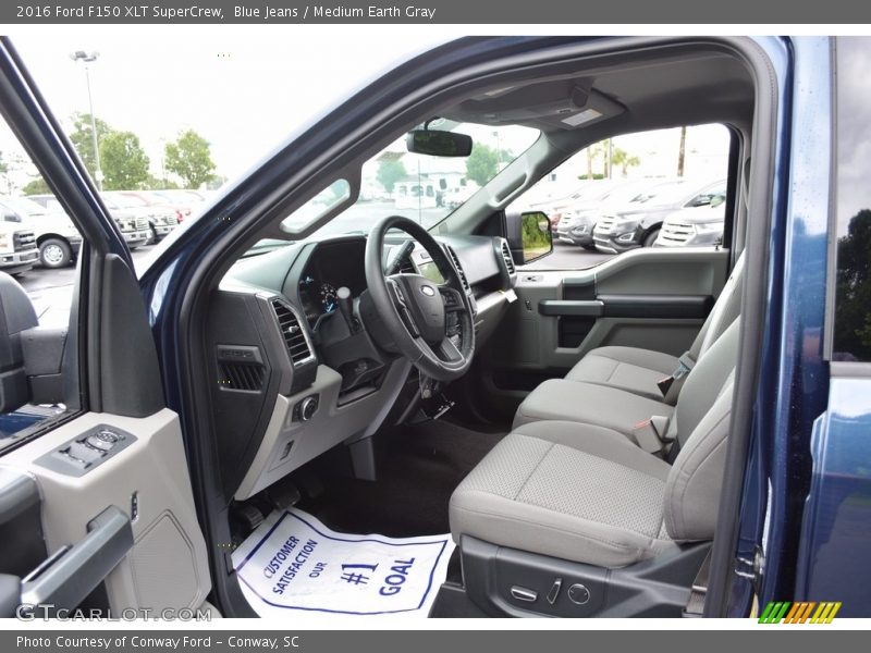 Blue Jeans / Medium Earth Gray 2016 Ford F150 XLT SuperCrew