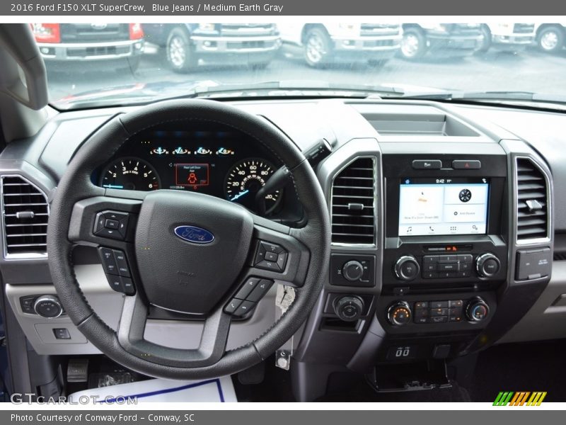 Blue Jeans / Medium Earth Gray 2016 Ford F150 XLT SuperCrew