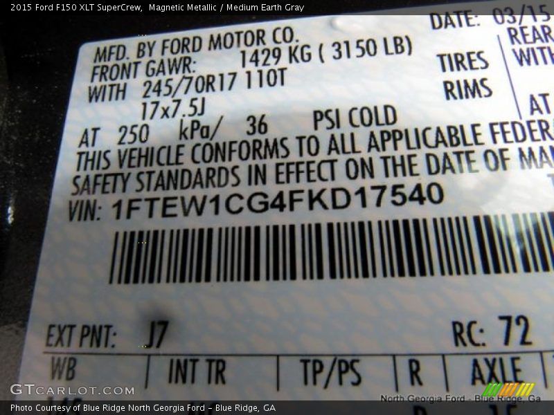 Magnetic Metallic / Medium Earth Gray 2015 Ford F150 XLT SuperCrew