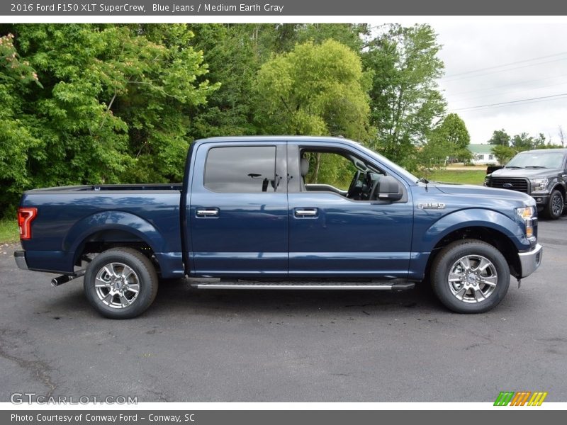 Blue Jeans / Medium Earth Gray 2016 Ford F150 XLT SuperCrew