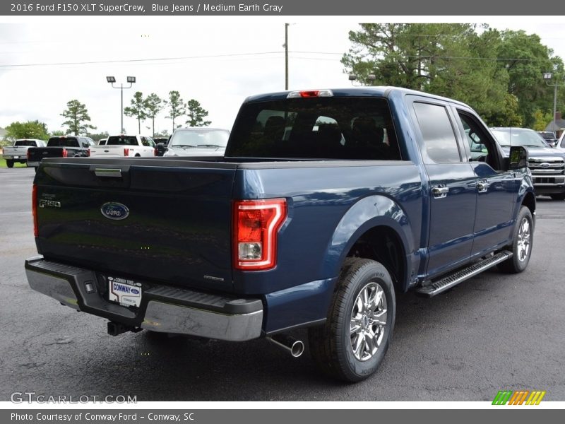 Blue Jeans / Medium Earth Gray 2016 Ford F150 XLT SuperCrew