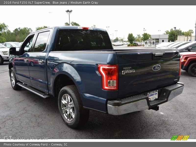 Blue Jeans / Medium Earth Gray 2016 Ford F150 XLT SuperCrew