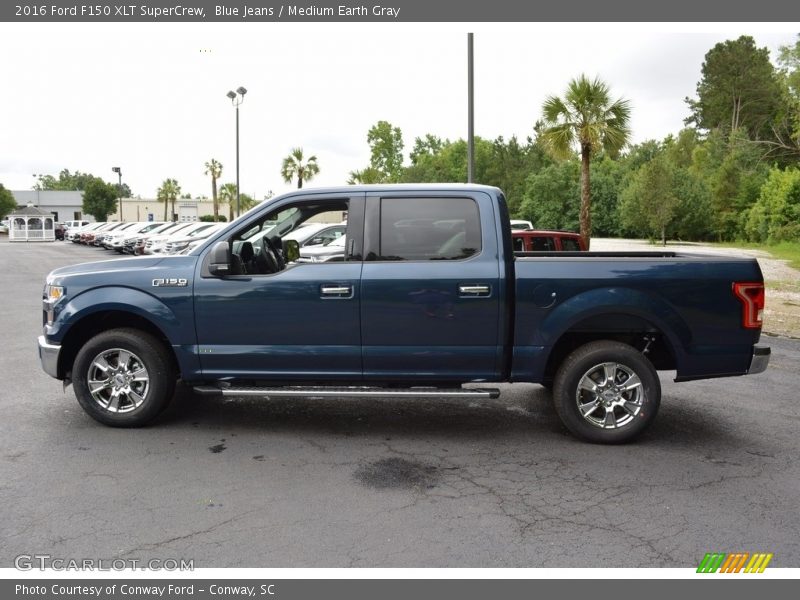 Blue Jeans / Medium Earth Gray 2016 Ford F150 XLT SuperCrew