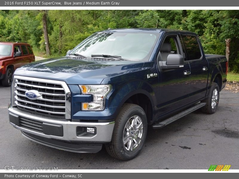 Blue Jeans / Medium Earth Gray 2016 Ford F150 XLT SuperCrew