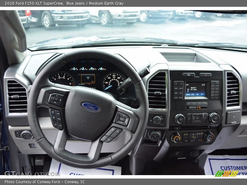 Blue Jeans / Medium Earth Gray 2016 Ford F150 XLT SuperCrew