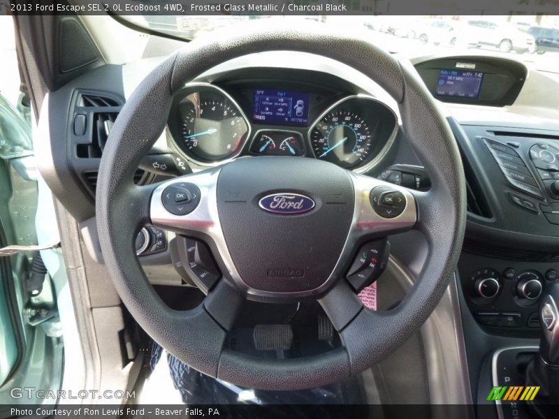 Frosted Glass Metallic / Charcoal Black 2013 Ford Escape SEL 2.0L EcoBoost 4WD