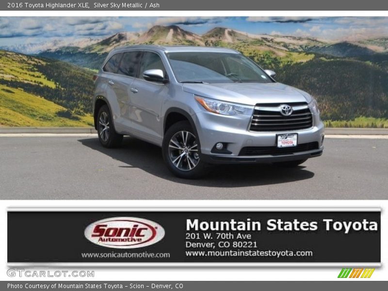 Silver Sky Metallic / Ash 2016 Toyota Highlander XLE