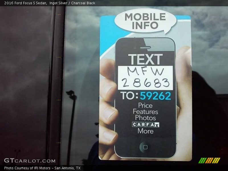 Ingot Silver / Charcoal Black 2016 Ford Focus S Sedan